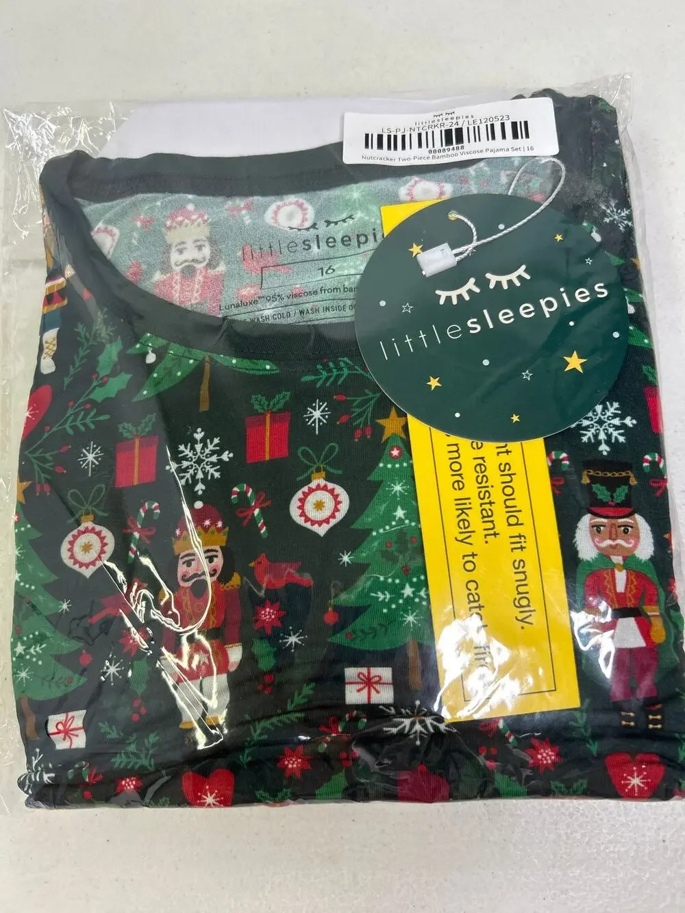 Little Sleepies Nutcracker pajama 2 piece set in kids size 16. NWT.